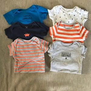 Set of 6 Nautical Theme Boy's 6m Carter's Onesies
